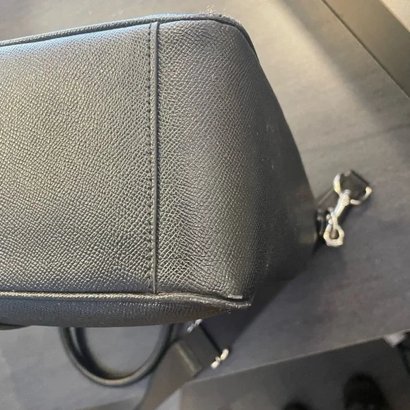 Coach Metropolitan Perry Briefcase Black Crossgrain Leather Laptop Bag Unisex - Picture 6 of 12